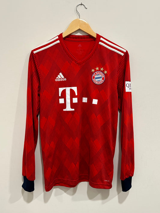 Bayern Munich 2018/19 Home Long Sleeve Soccer Jersey (S)