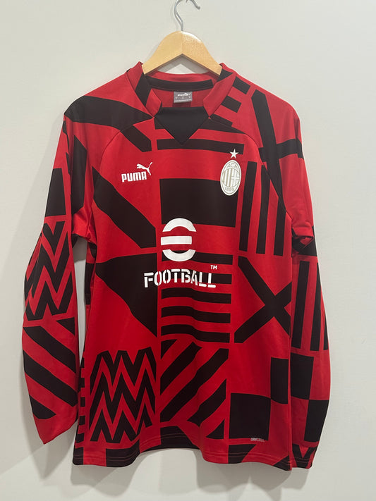 AC Milan 2022/23 Pre Match Long Sleeve Soccer Shirt (M)